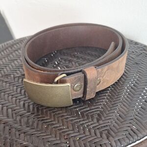 Orvis Oil Tanned Harnese Leather Belt With Brass Buckle Men Size 40